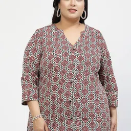 plusS Print Mandarin Collar Top-picture-12