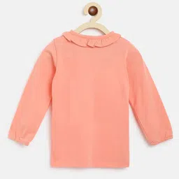 am ma Girls Peach-Coloured Peter Pan Collar Top-image-83