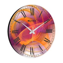 OLIVE TREE Pink & Orange Printed Analogue Contemporary Wall Clock-image-69