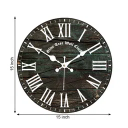 OLIVE TREE Black & White Printed Round Contemporary Wall Clock-picture-10