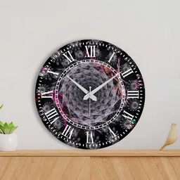 OLIVE TREE Black & White Printed Round Contemporary Wall Clock-picture-14