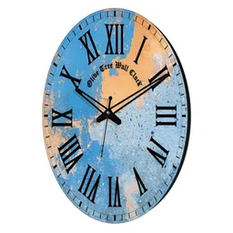 OLIVE TREE Blue & Orange Printed Analogue Contemporary Wall Clock-3