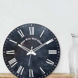 OLIVE TREE Blue & White Printed Round Contemporary Wall Clock-11