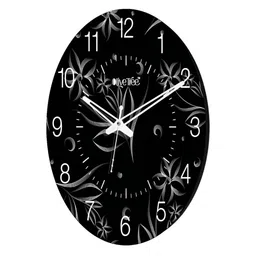 OLIVE TREE Black & White Printed Round Contemporary Wall Clock-image-38