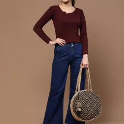 Anekaant Self Design Regular Structured Shoulder Bag with Tasselled image 1