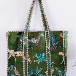 HANDICRAFT PALACE Graphic Printed Pure Cotton Shopper Tote Bag-34