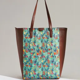 TEAL BY CHUMBAK Printed Oversized Shopper Tote Bag with Tasselled-12