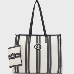 Caprese Colourblocked Oversized Shopper Tote Bag with Tasselled-24