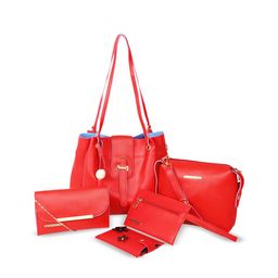 Bagsy Malone Set of 5 PU Oversized Shopper Shoulder Bag with Tasselled-9