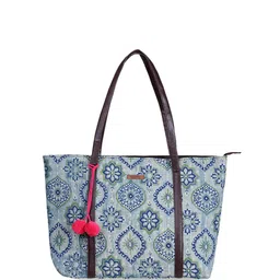 NEPRI Ethnic Motifs Printed Structured Shoulder Bag with Tasselled image 2
