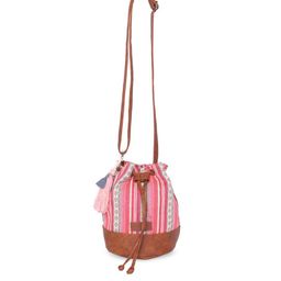 ASTRID Self Design Drawstring Closure Bucket Sling Bag with Tassel image 1