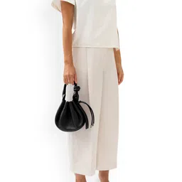 behno New York Leather Structured Satchel with Tasselled image 4