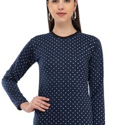 IndiWeaves Polka Dot Printed Round Neck Woollen Regular T-shirt-picture-45
