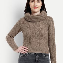 CREATIVE LINE Turtle Neck Self Design Woollen Pullover-image-61