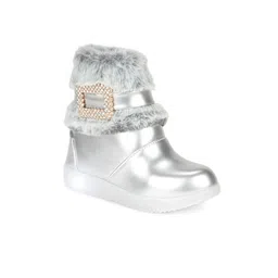Lil Lollipop Girls Mid Top Faux Fur Trim Winter Boots With LED Light-picture-16