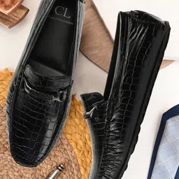 Carlton London Men Textured Lightweight Horsebit Loafers-image-67