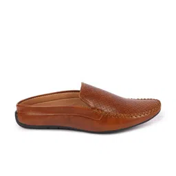 FAUSTO Men Perforated Lightweight Back Open Loafers image 4