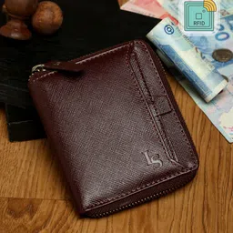 LOUIS STITCH Men Red Zip Detail Leather Zip Around Wallet-39