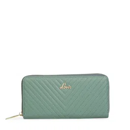 Lavie Chevron Women Green Zip Around Wallet-5