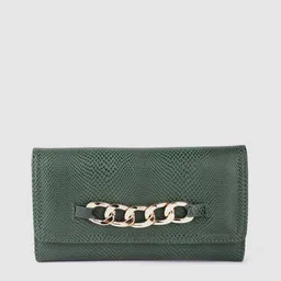 Lino Perros Women Snakeskin Textured Three Fold Wallet-3