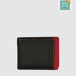 BROWN BEAR Men Black & Red Leather Two Fold Wallet-31