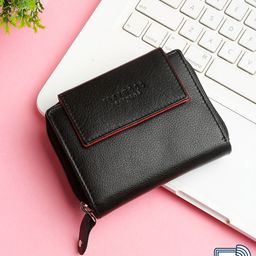 Teakwood Leathers Women Black & Red Leather Two Fold Wallet-39