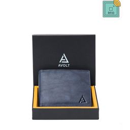 AVOLT Men Blue Leather Two Fold Wallet-image-72