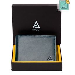 AVOLT Men Blue Leather Two Fold Wallet-image-70