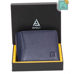 AVOLT Men Blue Leather Two Fold Wallet-image-71