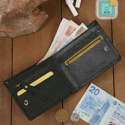 LOUIS STITCH Men Green Zip Detail Leather Two Fold Wallet-picture-46