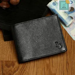 LOUIS STITCH Men Black Textured Zip Detail Leather Two Fold Wallet-picture-14