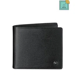 Lapis Bard Men Black Embroidered Leather Two Fold Wallet-image-34