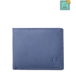 WildHorn Men Blue Textured RFID Protected Leather Two Fold Wallet-27