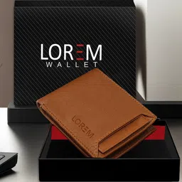 LOREM Men Tan Textured Two Fold Wallet-24
