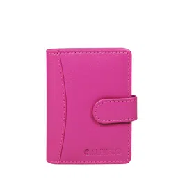 CALFNERO Unisex Pink Textured Leather Card Holder-57