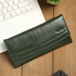 Teakwood Leathers Green Leather Purse Clutch-39