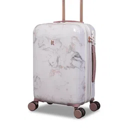 IT luggage Off White & Brown Printed Hard-Sided Cabin Trolley Suitcase-image-94