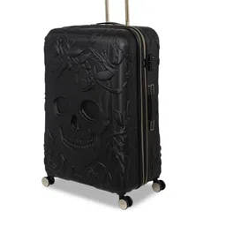 IT luggage Black Skull & Flower Textured Trolley Bag-25