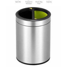 OBSESSIONS Metallic Round Open Top Dustbin With Liner image 3