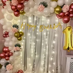 Special You 67-Pcs Rose, Green & White Foil Balloons Birthday Decors-image-31