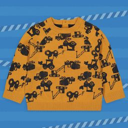 mothercare Boys Mustard & Black Printed Pure Cotton Pullover-image-68