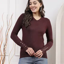 Nayam By Lakshita V-Neck Long Sleeves Pullover-15