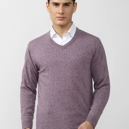 Van Heusen Men Purple Pullover Sweater-image-68