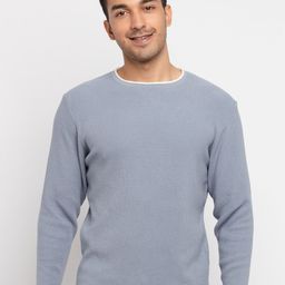 Status Quo Men Blue Solid Acrylic Pullover-picture-48