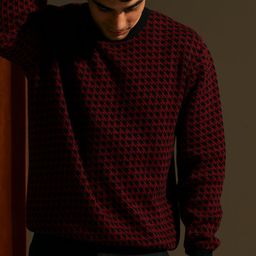 Andamen Geometric Self Design Cotton Pullover-picture-2