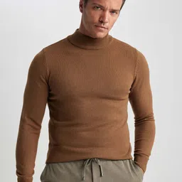 DeFacto Ribbed Turtle Neck Acrylic Pullover-picture-24
