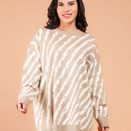 Boholyfe Women Striped Longline Pullover-image-47