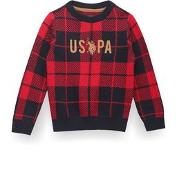 U.S. Polo Assn. Kids Boys Checked Crew Neck Pullover-picture-9