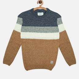 Octave Boys Mustard & Grey Colourblocked Pullover-picture-45