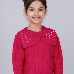 JoE Hazel Girls Embellished Acrylic Pullover Sweaters-image-21